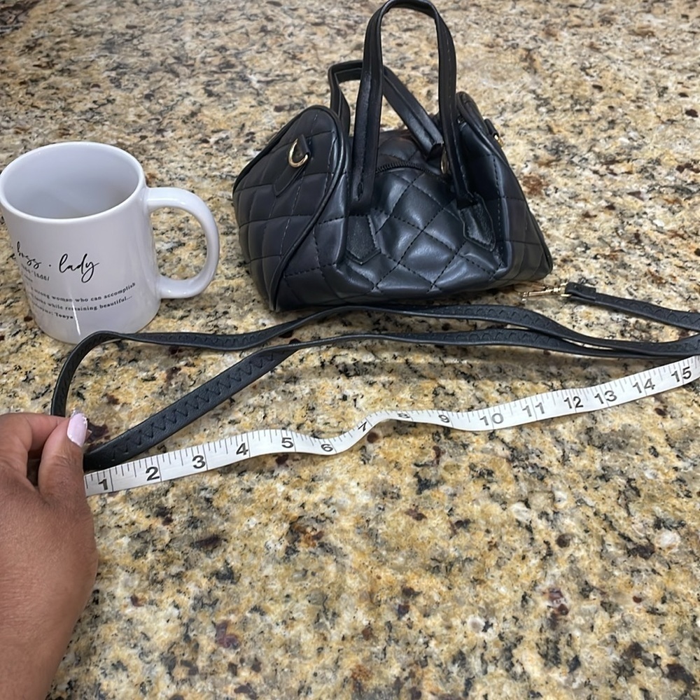 Black Quilted Mini Fashion Bag - Picture 11 of 13